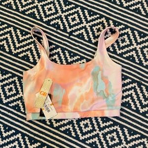 GB tie dye cropped tank/ sports bra